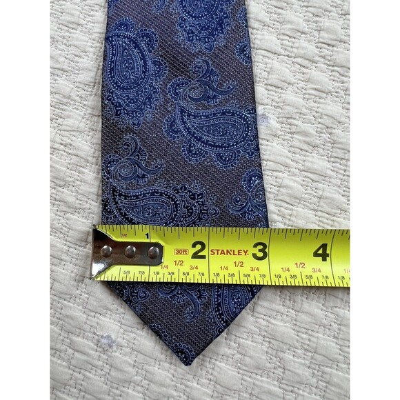 Joseph Abboud Paisley Tie Pattern | Brown Blue | 59"L 3.5"W - Picture 7 of 8